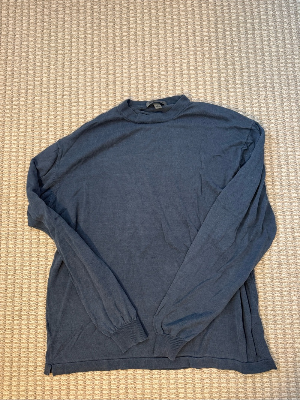 Johnston & Murphy Long-Sleeve Crewneck Shirt - Navy Blue